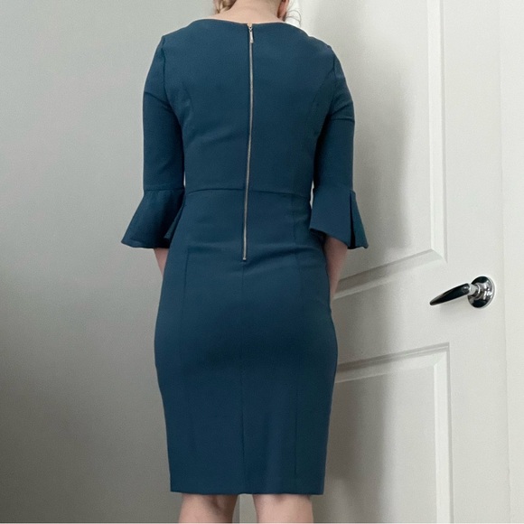 White House Black Market Teal Pencil Dress - Picture 2 of 6